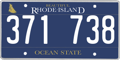 RI license plate 371738