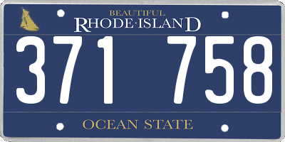 RI license plate 371758