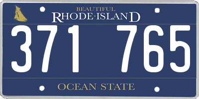 RI license plate 371765