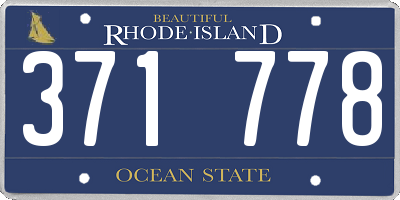 RI license plate 371778
