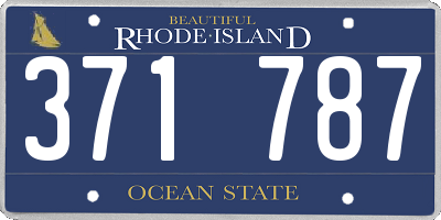 RI license plate 371787