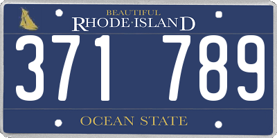 RI license plate 371789