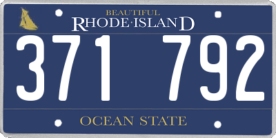RI license plate 371792