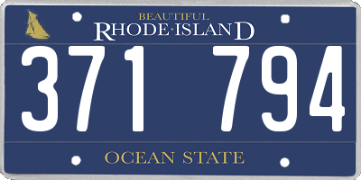 RI license plate 371794