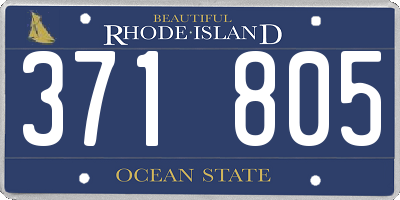 RI license plate 371805