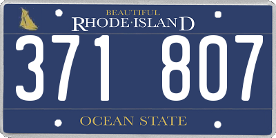 RI license plate 371807