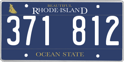 RI license plate 371812