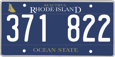 RI license plate 371822
