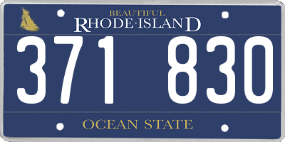 RI license plate 371830