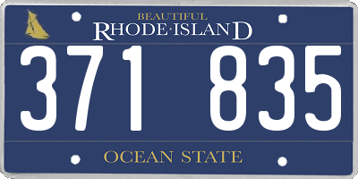 RI license plate 371835