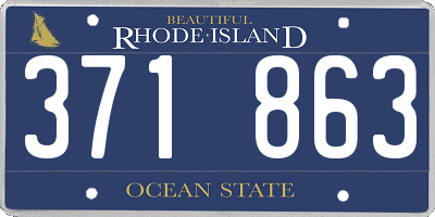 RI license plate 371863
