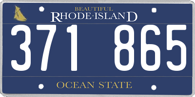 RI license plate 371865