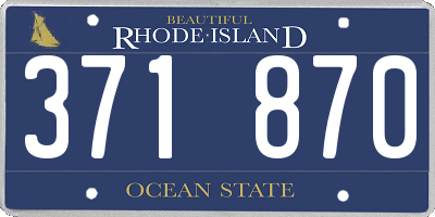 RI license plate 371870