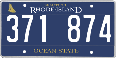 RI license plate 371874