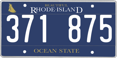 RI license plate 371875