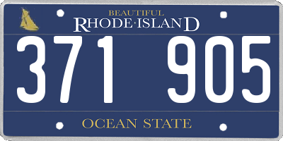 RI license plate 371905