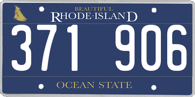 RI license plate 371906