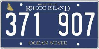 RI license plate 371907