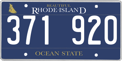 RI license plate 371920