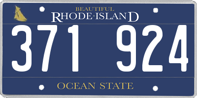 RI license plate 371924