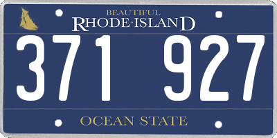 RI license plate 371927