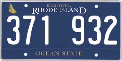 RI license plate 371932