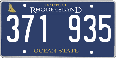 RI license plate 371935