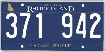 RI license plate 371942