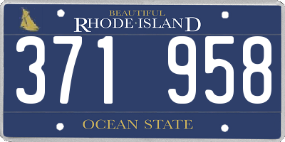 RI license plate 371958