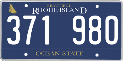 RI license plate 371980