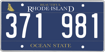 RI license plate 371981