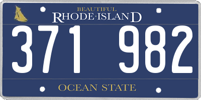 RI license plate 371982