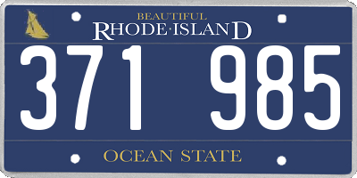 RI license plate 371985