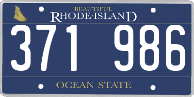 RI license plate 371986