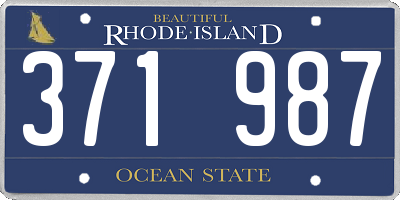 RI license plate 371987