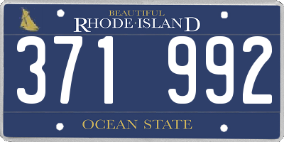 RI license plate 371992