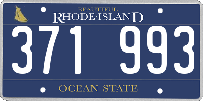 RI license plate 371993