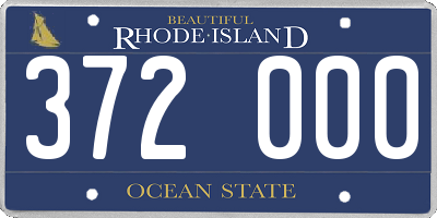 RI license plate 372000