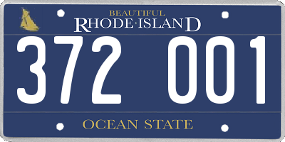 RI license plate 372001