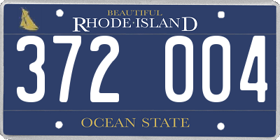 RI license plate 372004