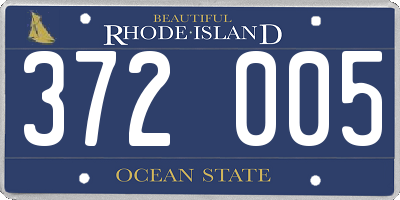 RI license plate 372005