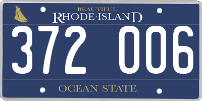 RI license plate 372006