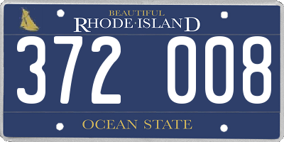 RI license plate 372008