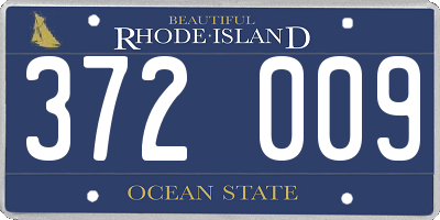 RI license plate 372009