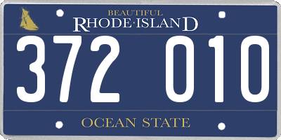 RI license plate 372010