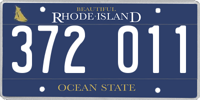 RI license plate 372011