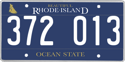 RI license plate 372013