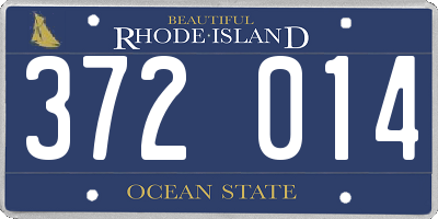 RI license plate 372014