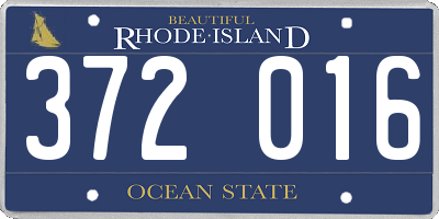 RI license plate 372016