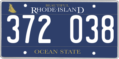 RI license plate 372038